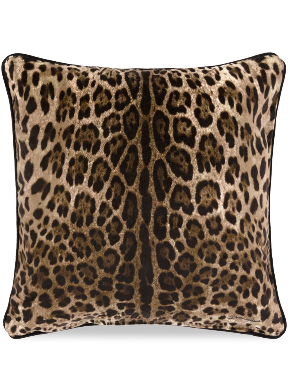 Dolce & Gabbana leopard-print velvet cushion - Black von Dolce & Gabbana