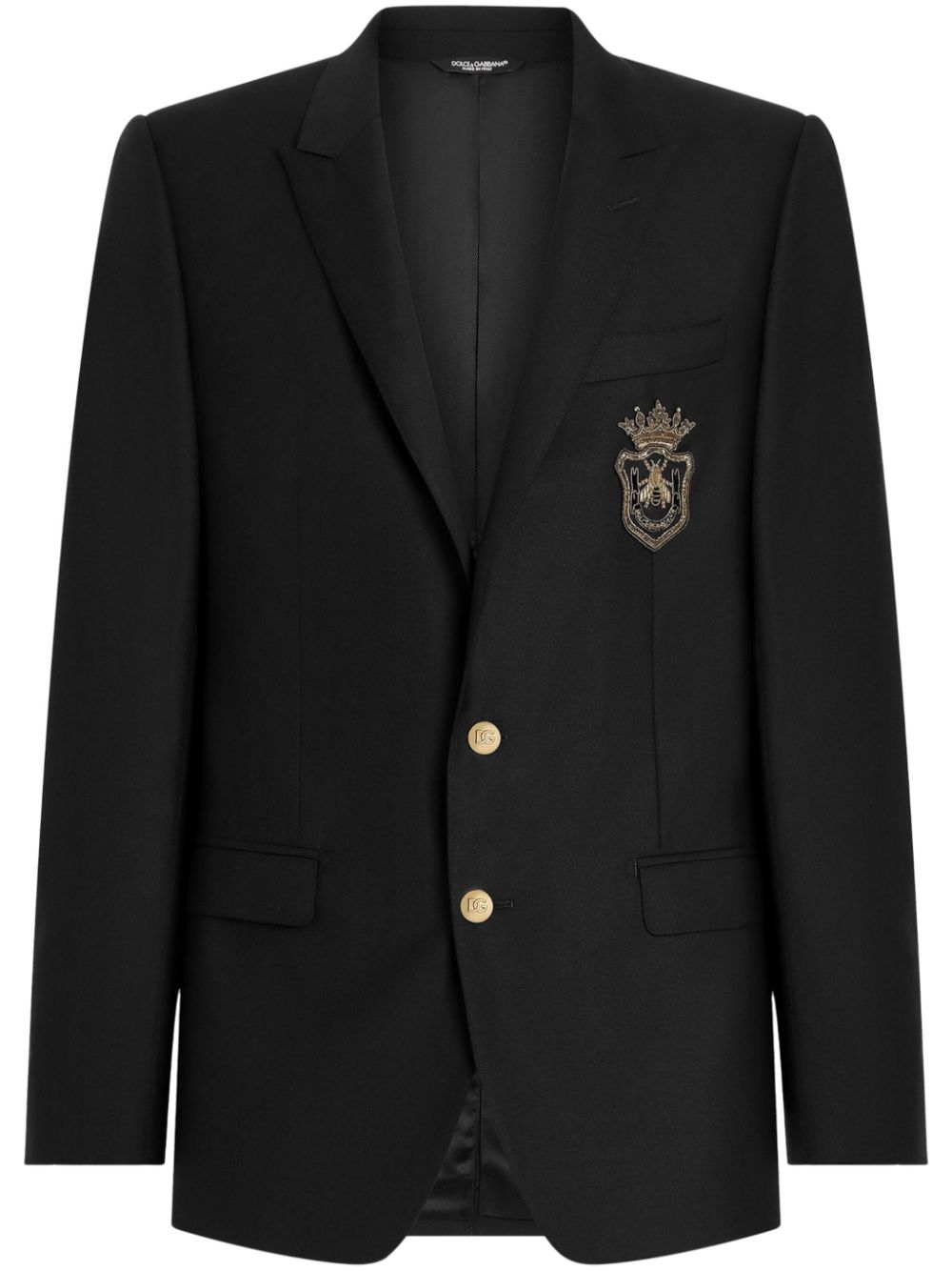 Dolce & Gabbana logo-appliqué blazer - Black von Dolce & Gabbana