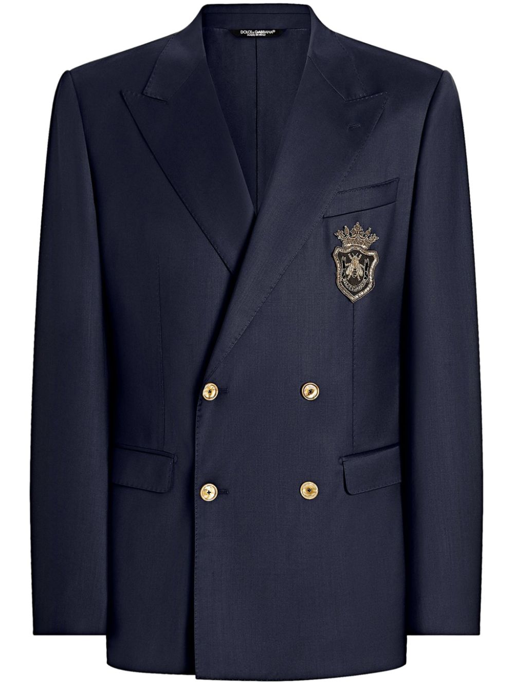 Dolce & Gabbana logo-appliqué blazer - Blue von Dolce & Gabbana