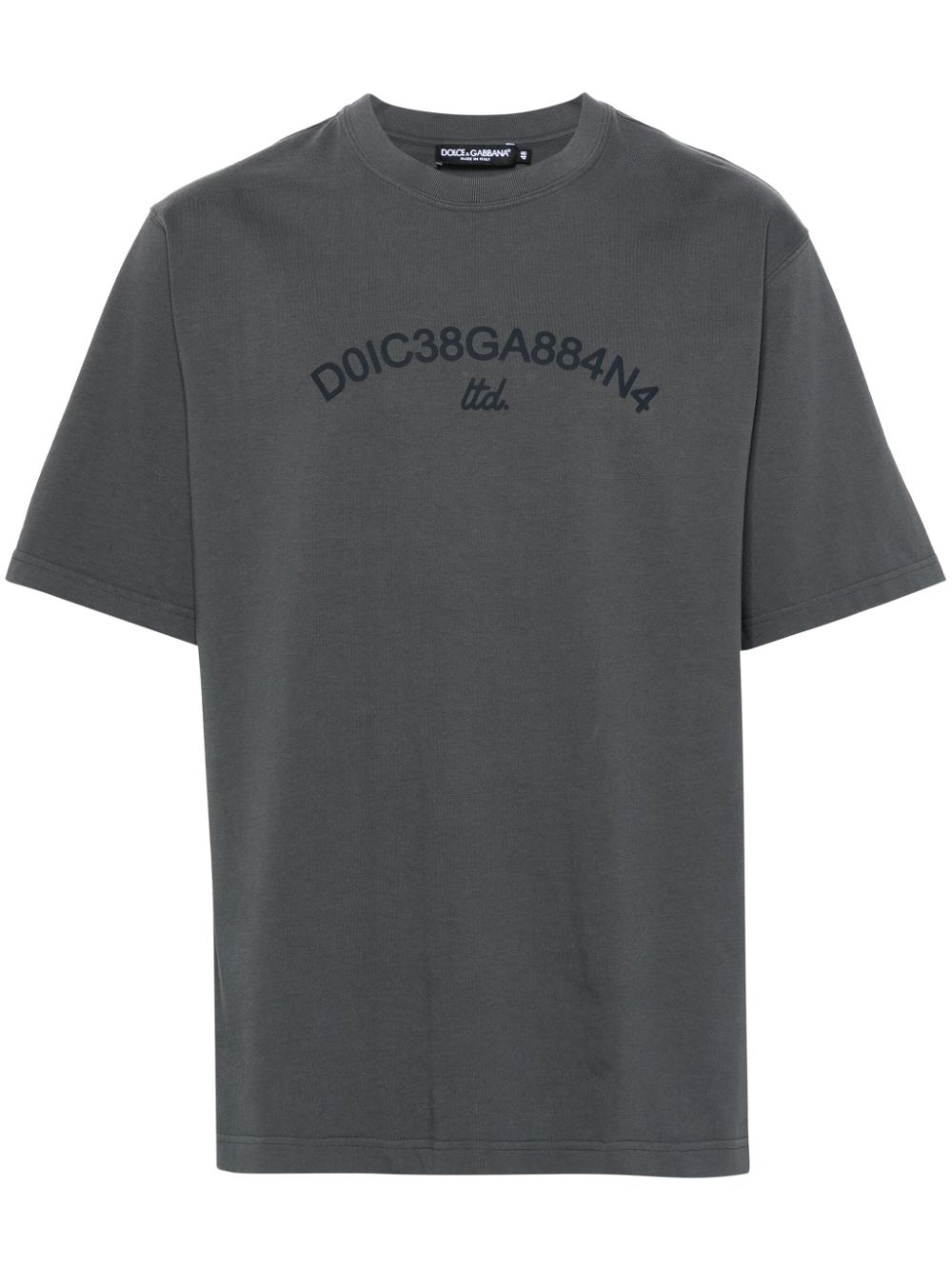 Dolce & Gabbana logo-appliqué cotton T-shirt - Grey von Dolce & Gabbana