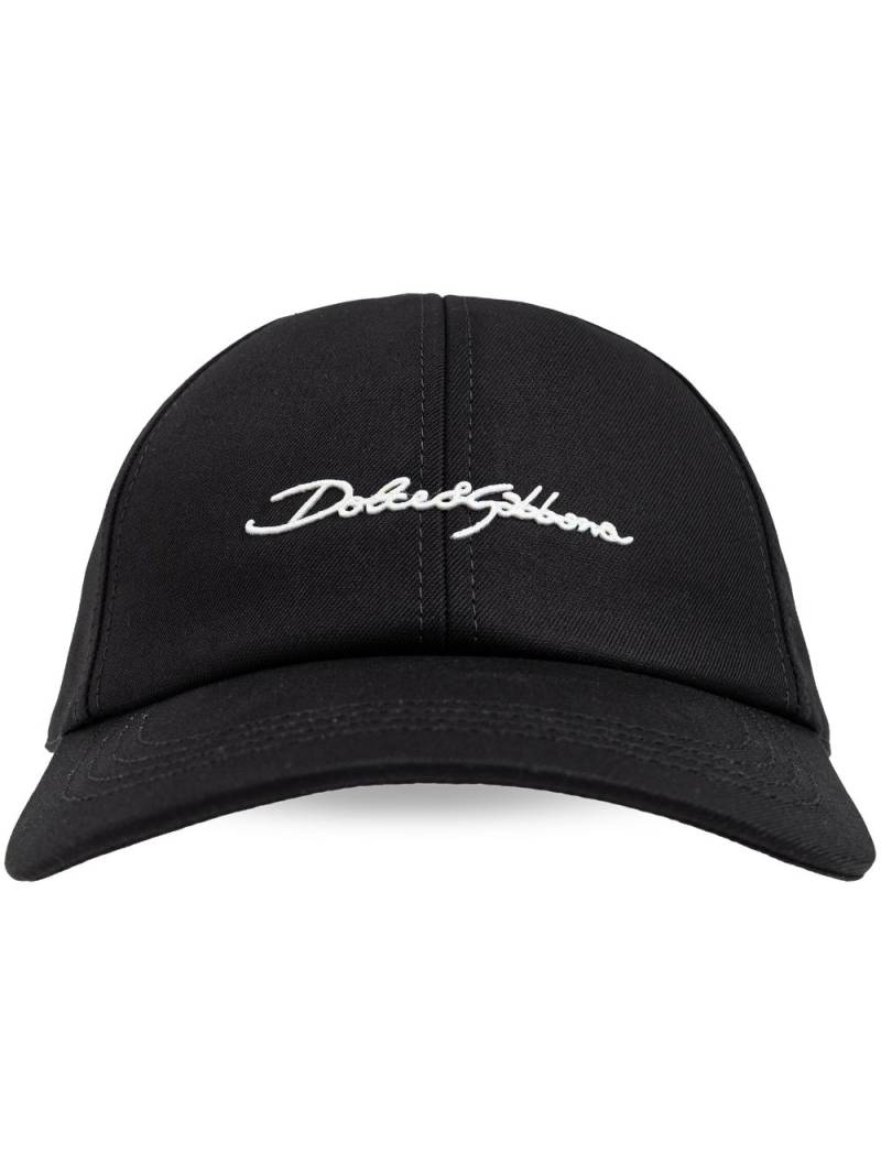 Dolce & Gabbana logo-appliqué cotton baseball cap - Black von Dolce & Gabbana