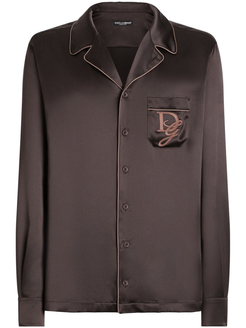 Dolce & Gabbana logo-appliqué shirt - Brown von Dolce & Gabbana