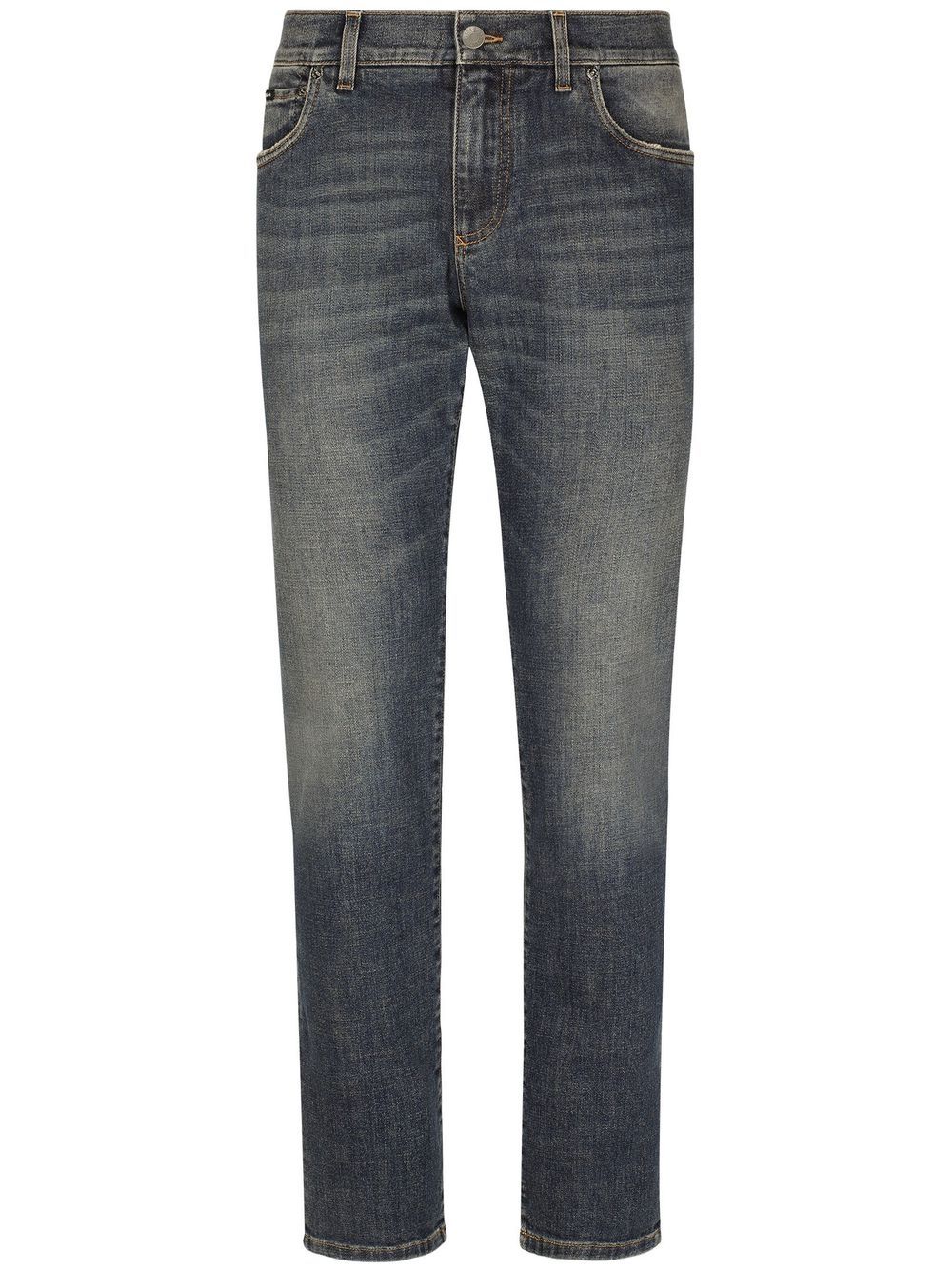 Dolce & Gabbana logo-appliqué skinny jeans - Blue von Dolce & Gabbana