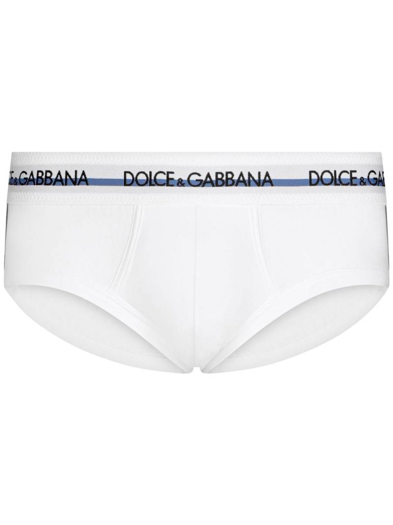 Dolce & Gabbana Brando logo-waistband briefs - White von Dolce & Gabbana