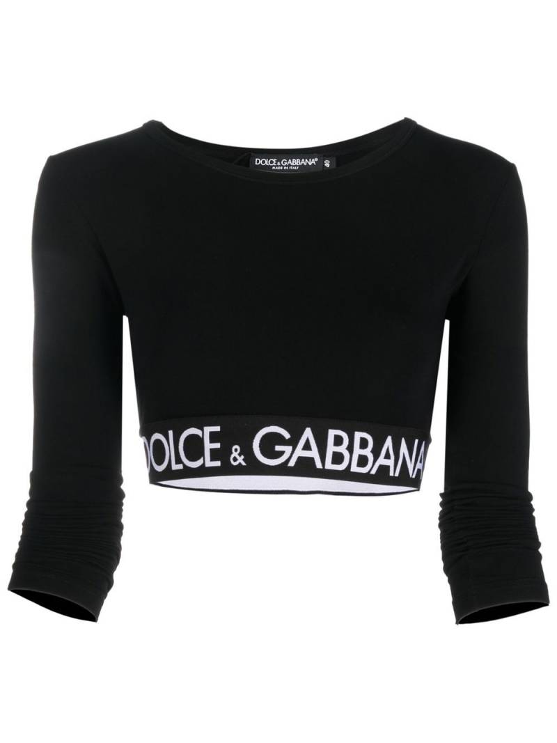 Dolce & Gabbana logo-band crop top - Black von Dolce & Gabbana