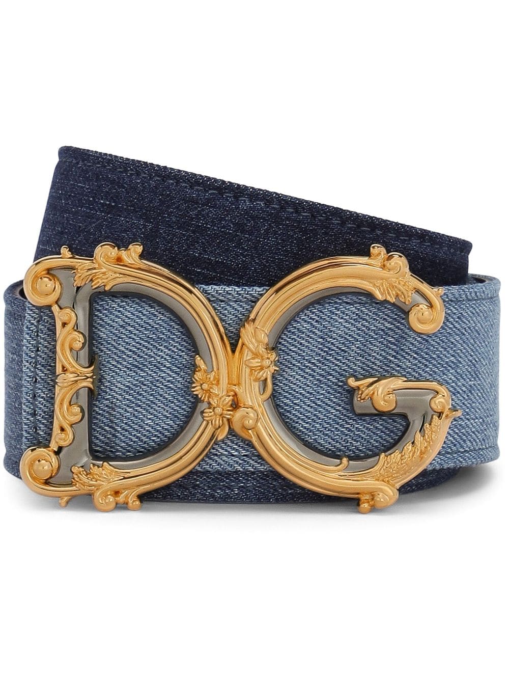 Dolce & Gabbana logo-buckle cotton belt - Blue von Dolce & Gabbana