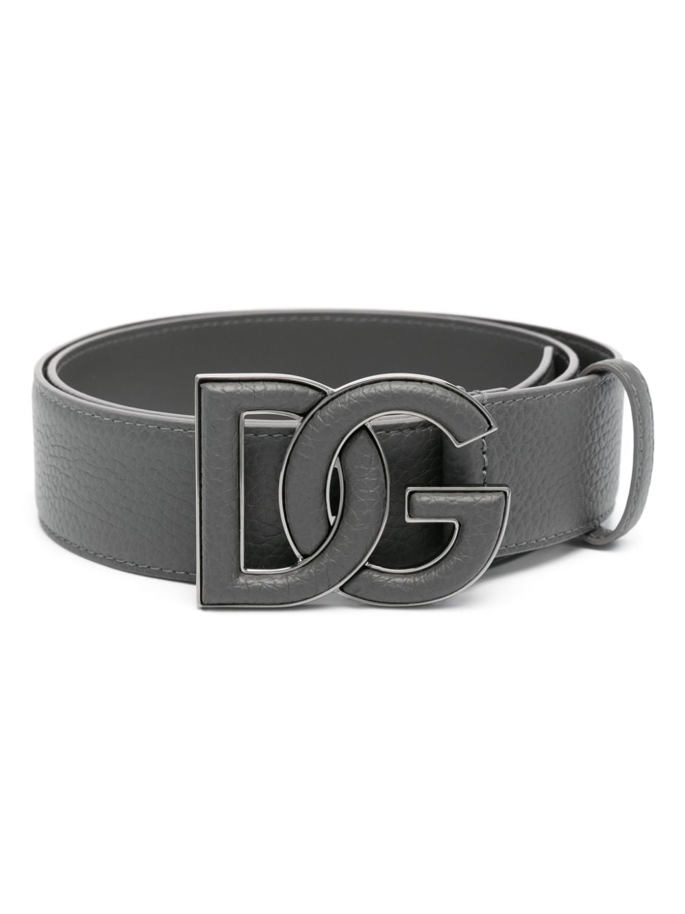 Dolce & Gabbana logo-buckle leather belt - Grey von Dolce & Gabbana