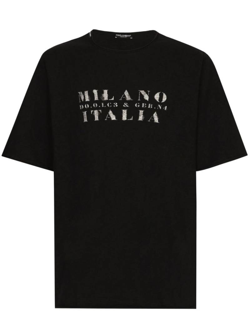 Dolce & Gabbana logo cotton T-shirt - Black von Dolce & Gabbana