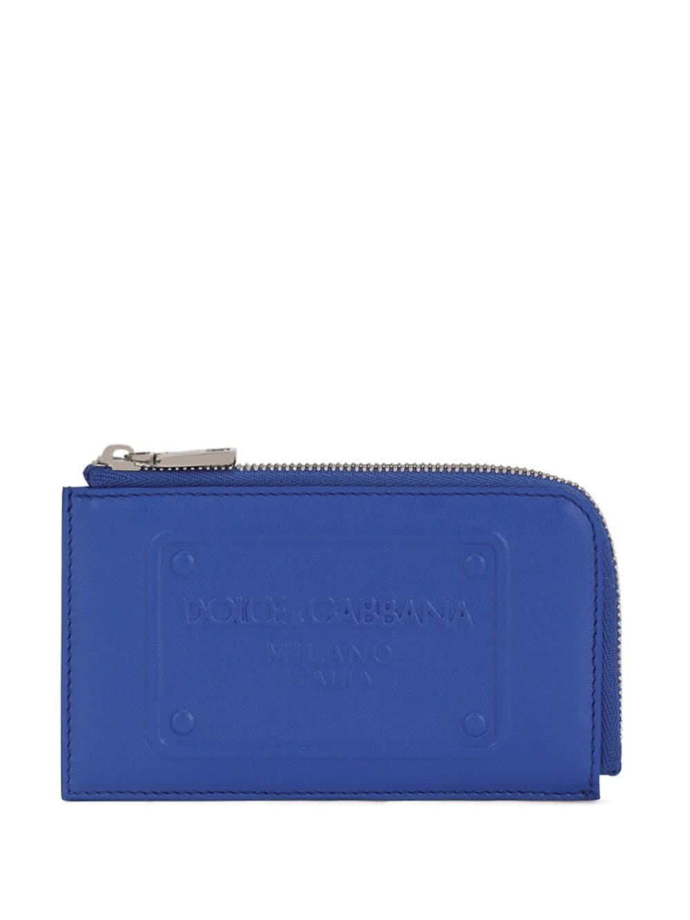 Dolce & Gabbana logo-debossed zip-around long wallet - Blue von Dolce & Gabbana