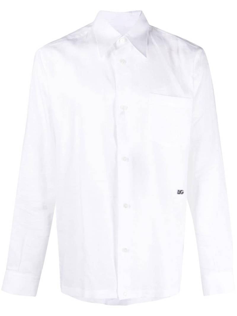 Dolce & Gabbana logo-detail long-sleeve shirt - White von Dolce & Gabbana