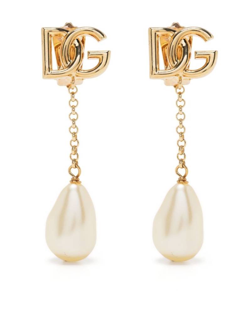 Dolce & Gabbana logo drop earrings - Gold von Dolce & Gabbana