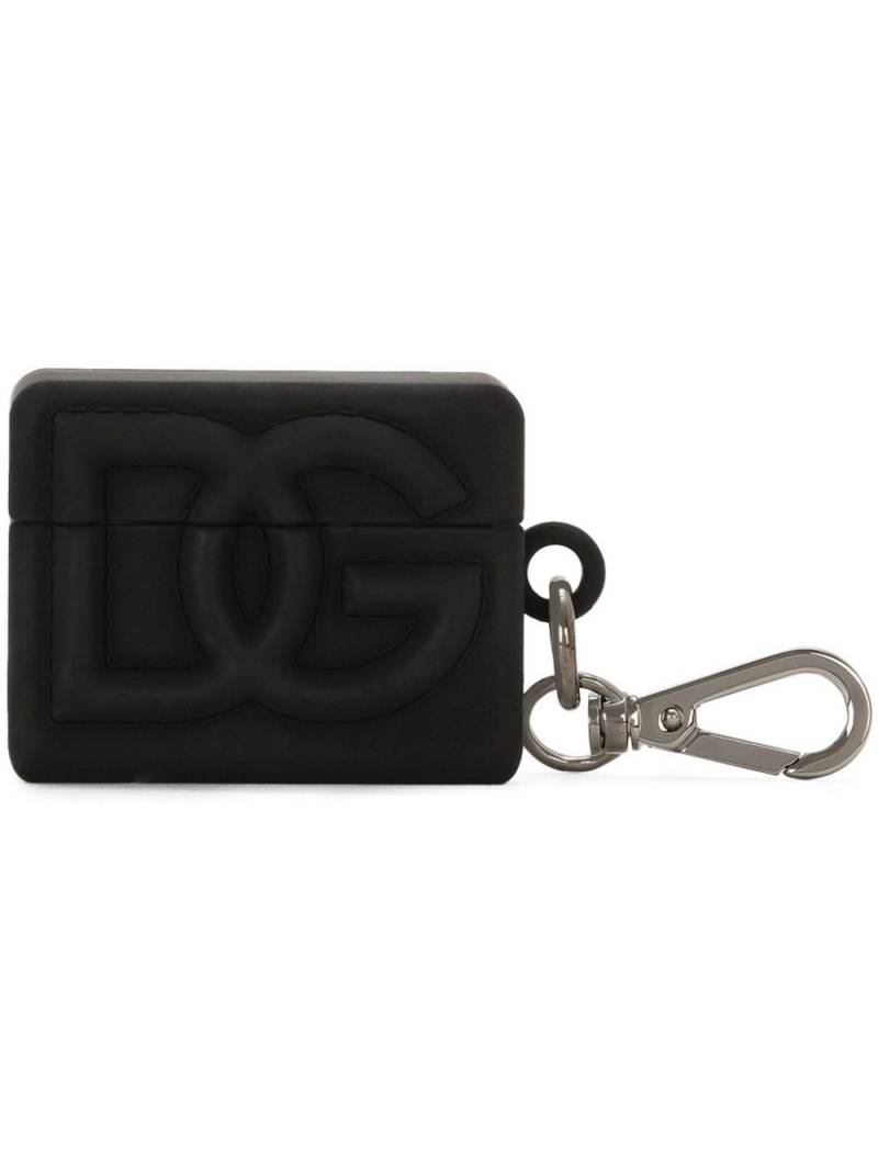 Dolce & Gabbana logo-embossed AirPods case - Black von Dolce & Gabbana