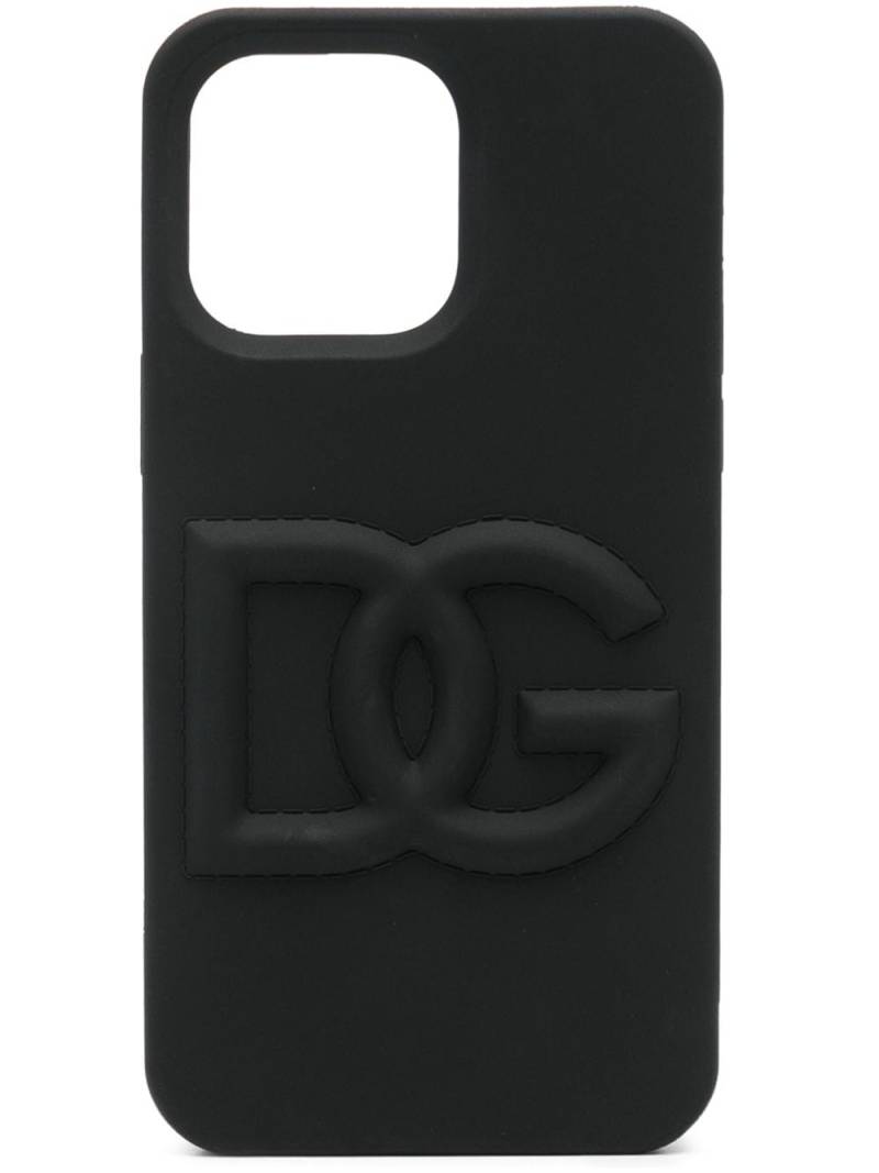 Dolce & Gabbana logo-embossed Iphone 14 Pro Max phone cover - Black von Dolce & Gabbana