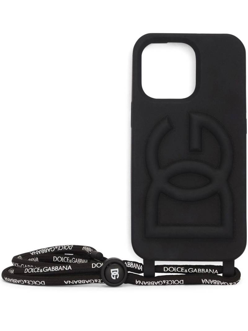 Dolce & Gabbana logo-embossed iPhone 13 Pro case - Black von Dolce & Gabbana