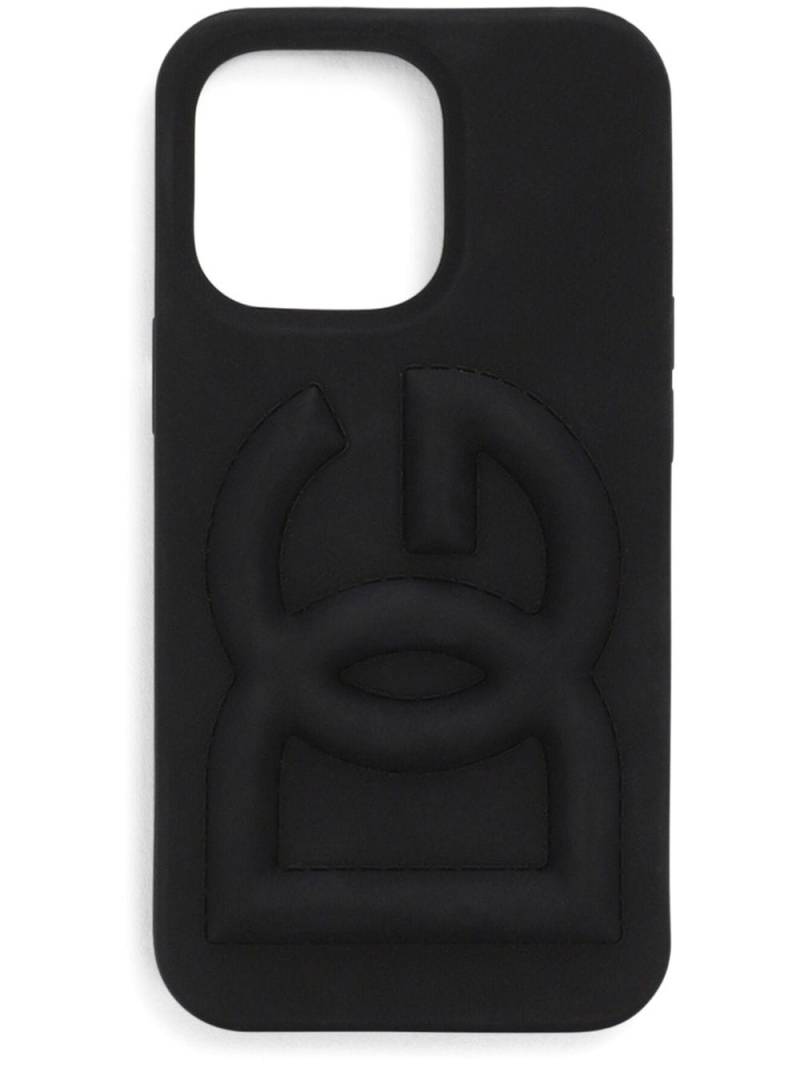 Dolce & Gabbana logo-embossed iPhone 14 Pro case - Black von Dolce & Gabbana