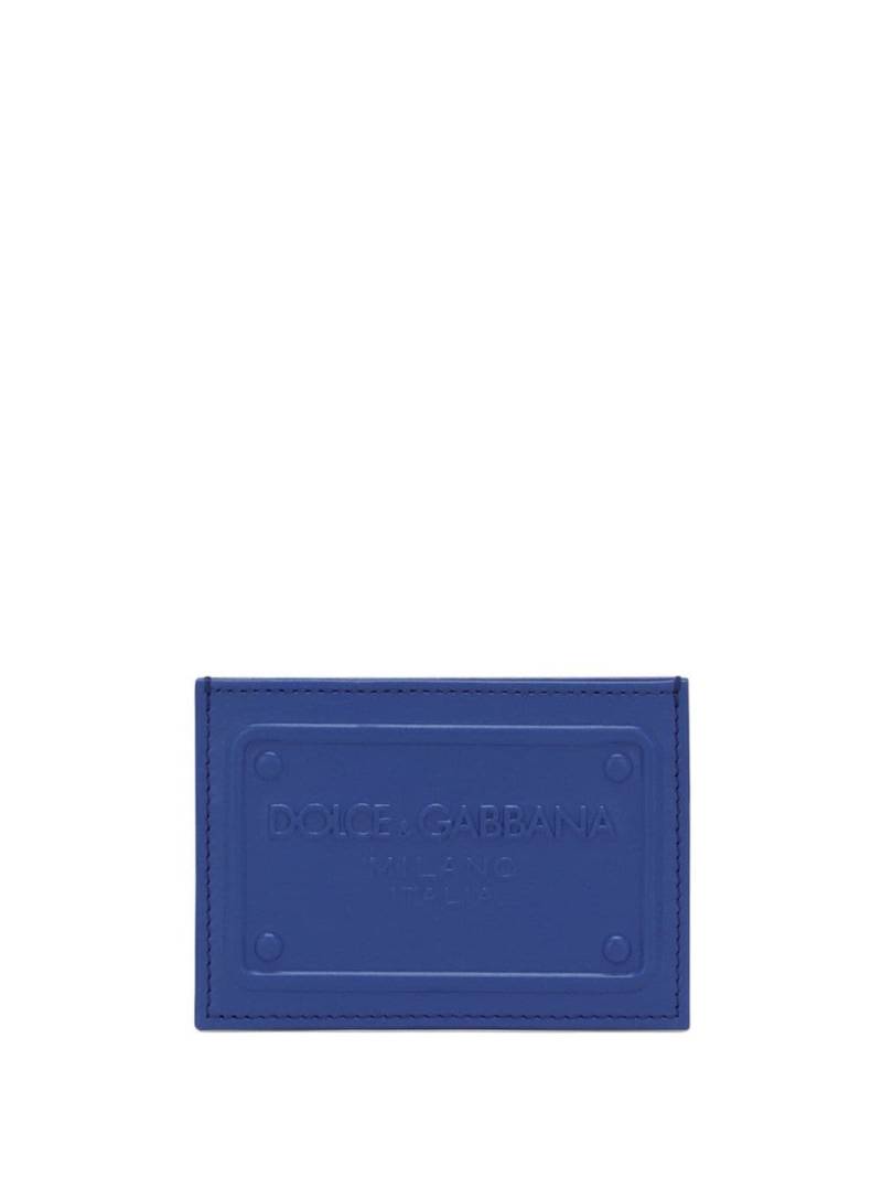 Dolce & Gabbana logo-embossed leather cardholder - Blue von Dolce & Gabbana