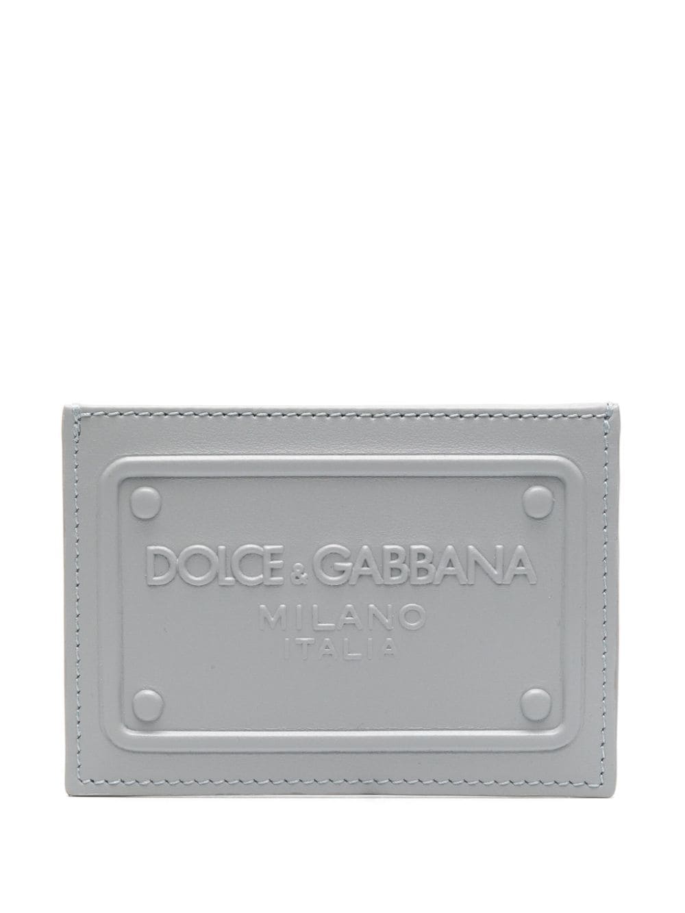 Dolce & Gabbana logo-embossed leather cardholder - Grey von Dolce & Gabbana