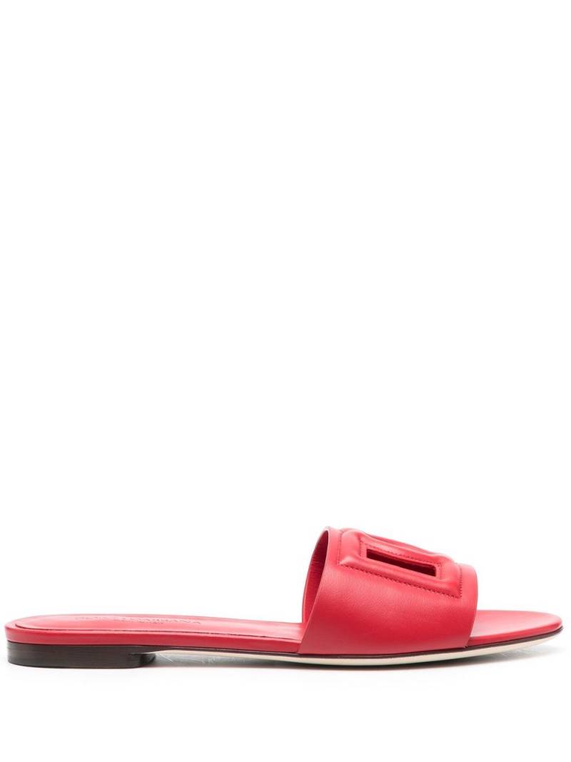 Dolce & Gabbana DG-logo leather sandals - Red von Dolce & Gabbana