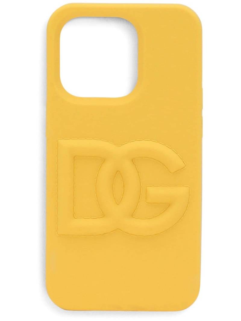 Dolce & Gabbana logo-embossed phone case for Iphone 14 Pro - Yellow von Dolce & Gabbana