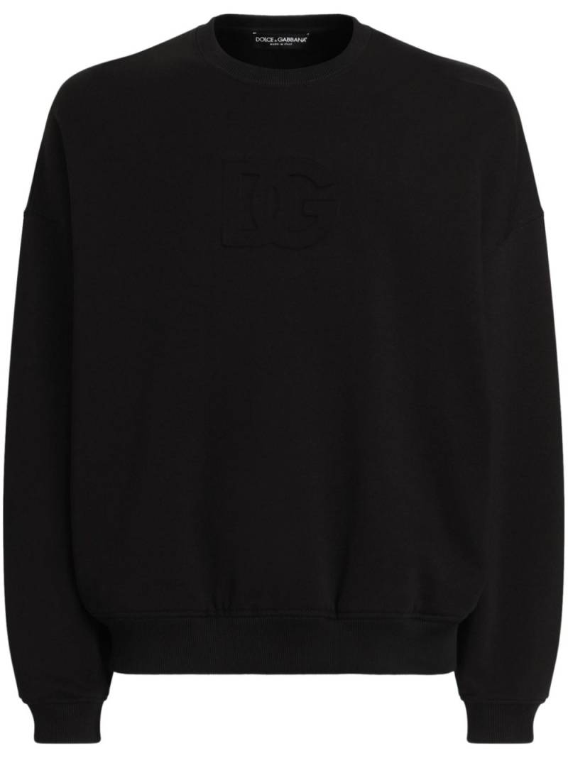 Dolce & Gabbana logo-embossed sweatshirt - Black von Dolce & Gabbana