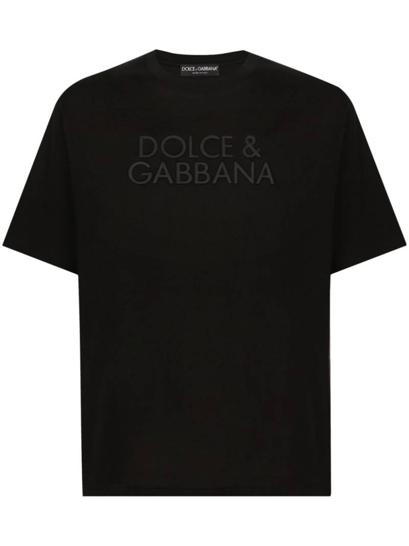 Dolce & Gabbana logo-embroidered T-shirt - Black von Dolce & Gabbana