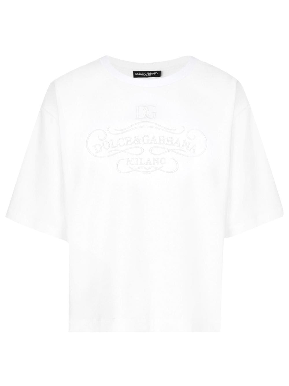 Dolce & Gabbana logo-embroidered T-shirt - White von Dolce & Gabbana