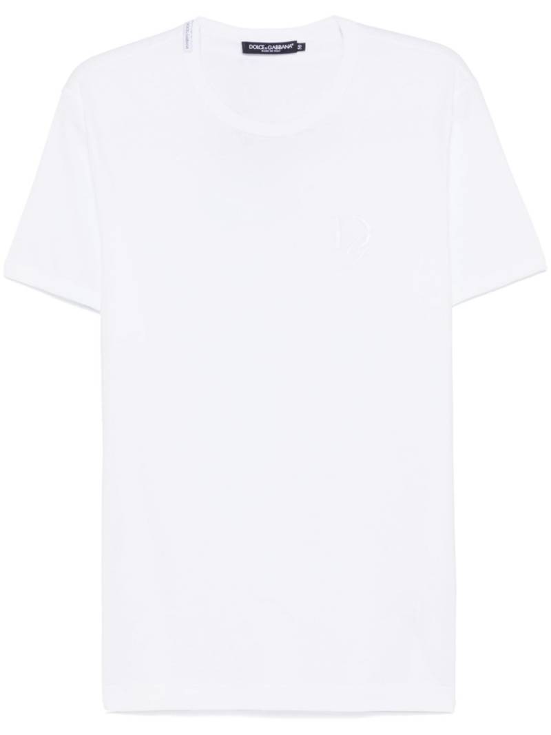 Dolce & Gabbana logo-embroidered T-shirt - White von Dolce & Gabbana