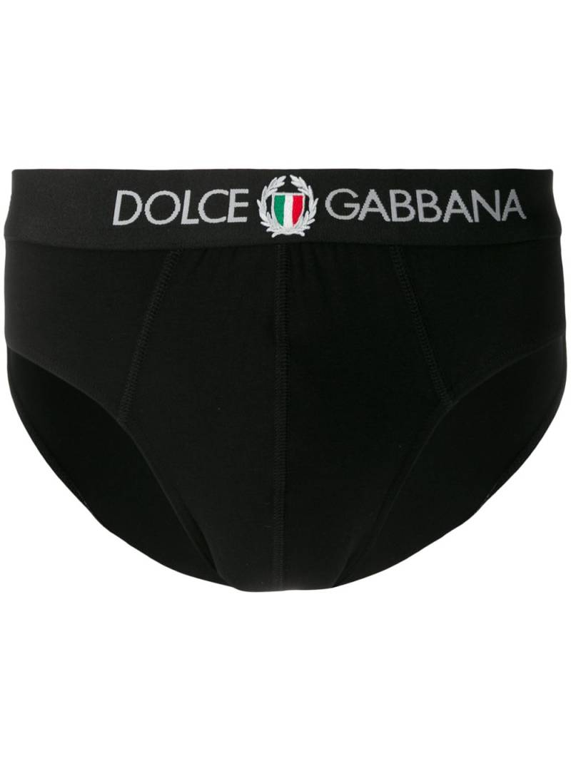 Dolce & Gabbana logo embroidered briefs - Black von Dolce & Gabbana