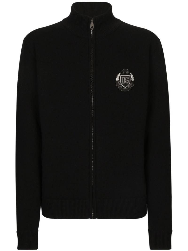 Dolce & Gabbana logo-embroidered cardigan - Black von Dolce & Gabbana