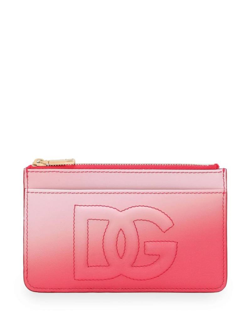 Dolce & Gabbana logo-embroidered leather wallet - Pink von Dolce & Gabbana