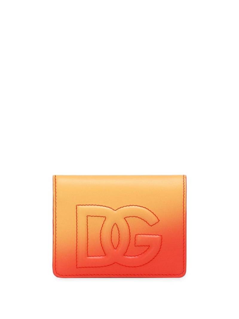 Dolce & Gabbana logo-embroidered ombré-effect wallet - Orange von Dolce & Gabbana