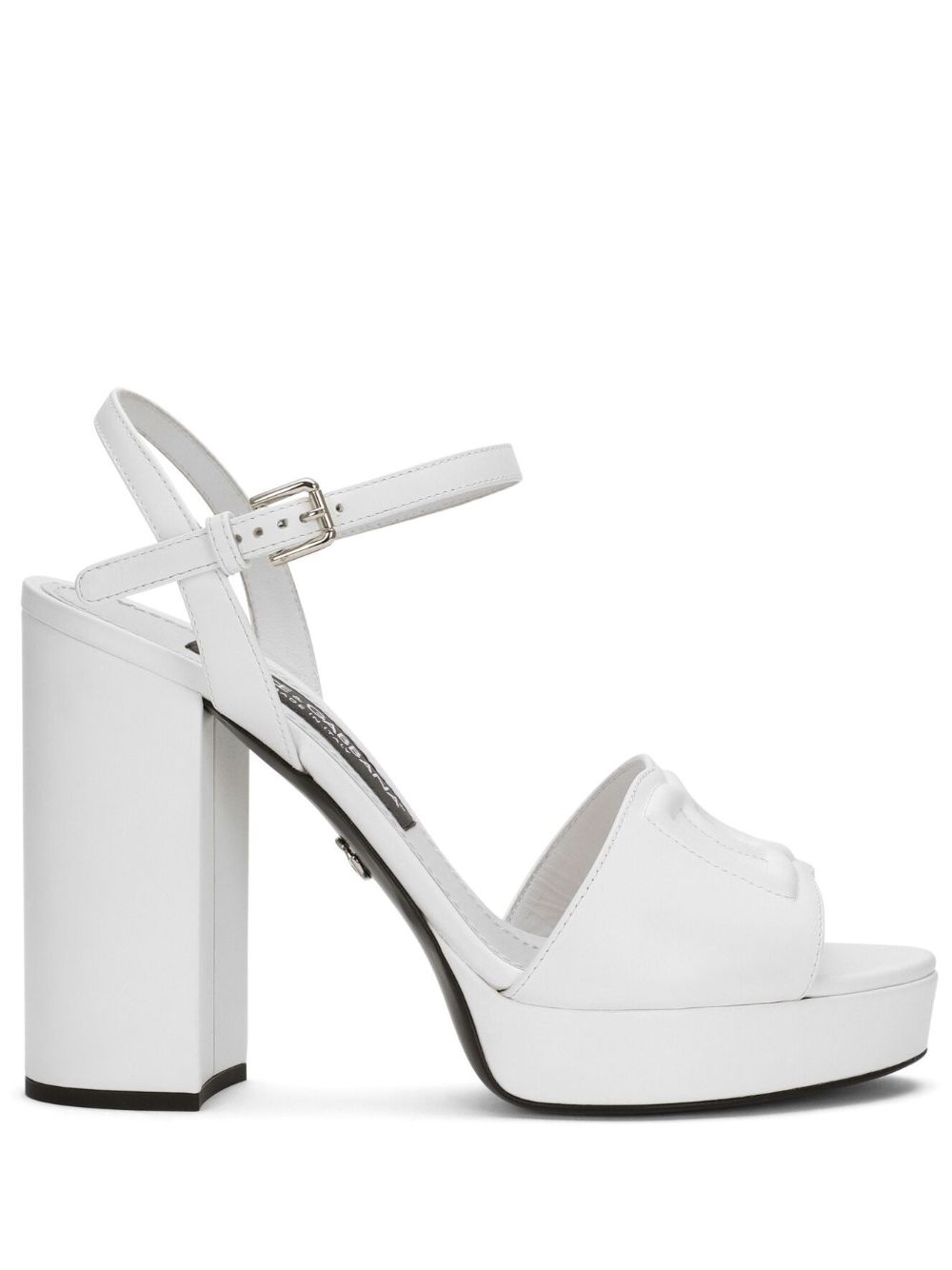 Dolce & Gabbana logo-embroidered platform sandals - White von Dolce & Gabbana