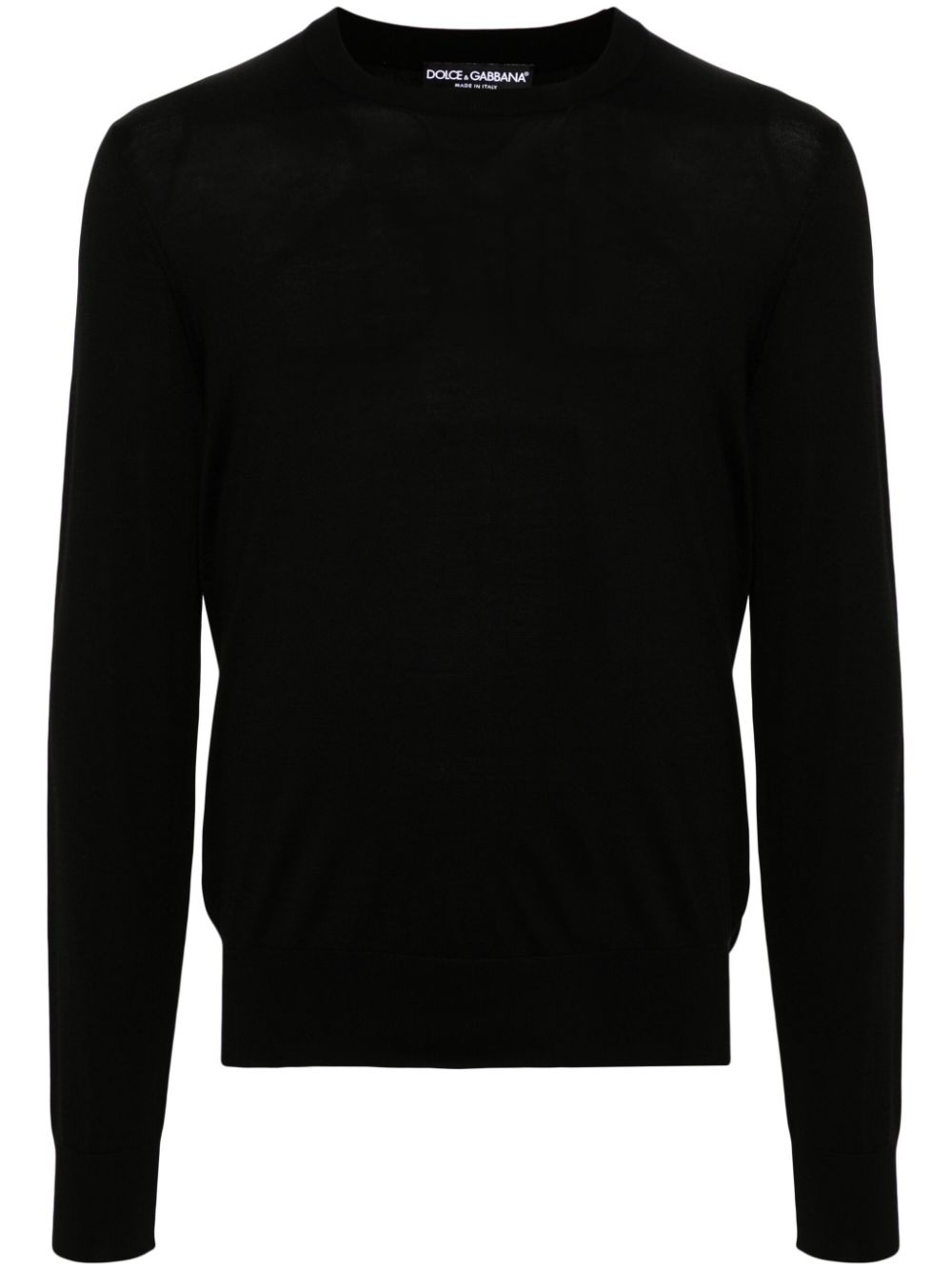 Dolce & Gabbana logo-embroidered silk jumper - Black von Dolce & Gabbana