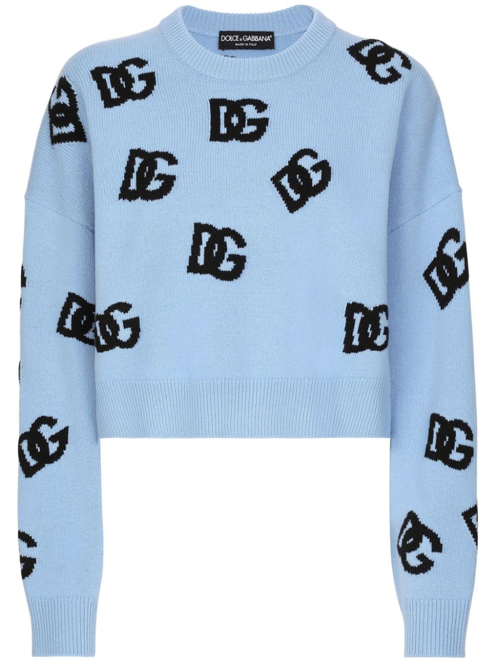 Dolce & Gabbana logo embroidered sweater - Blue von Dolce & Gabbana