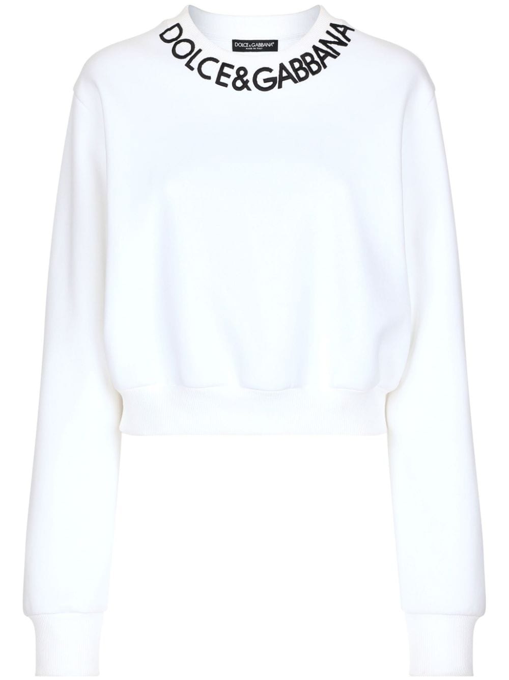 Dolce & Gabbana logo-embroidered sweatshirt - White von Dolce & Gabbana