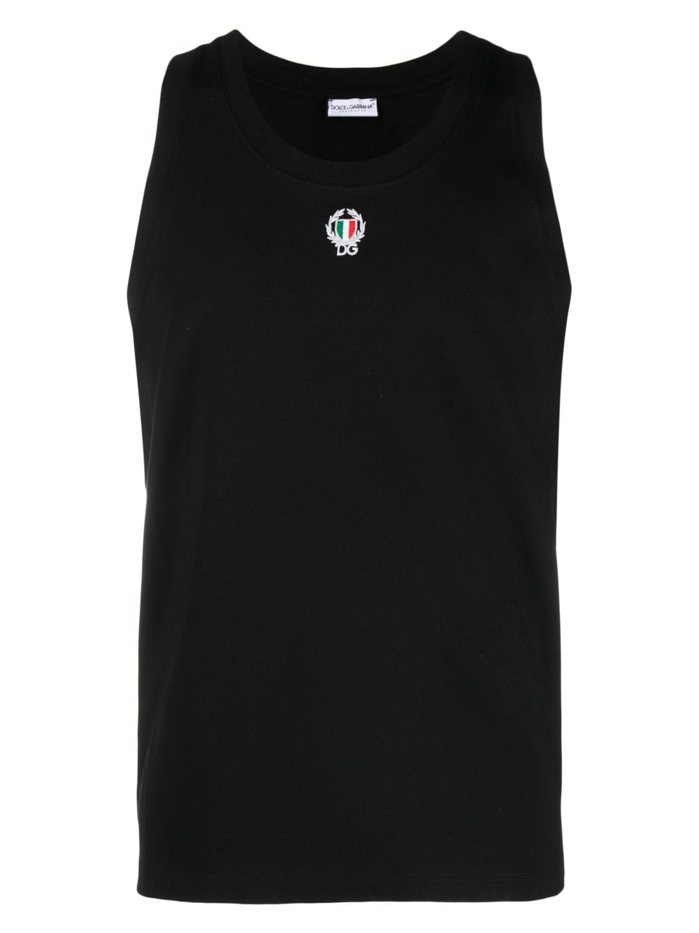 Dolce & Gabbana logo-embroidered tank top - Black von Dolce & Gabbana