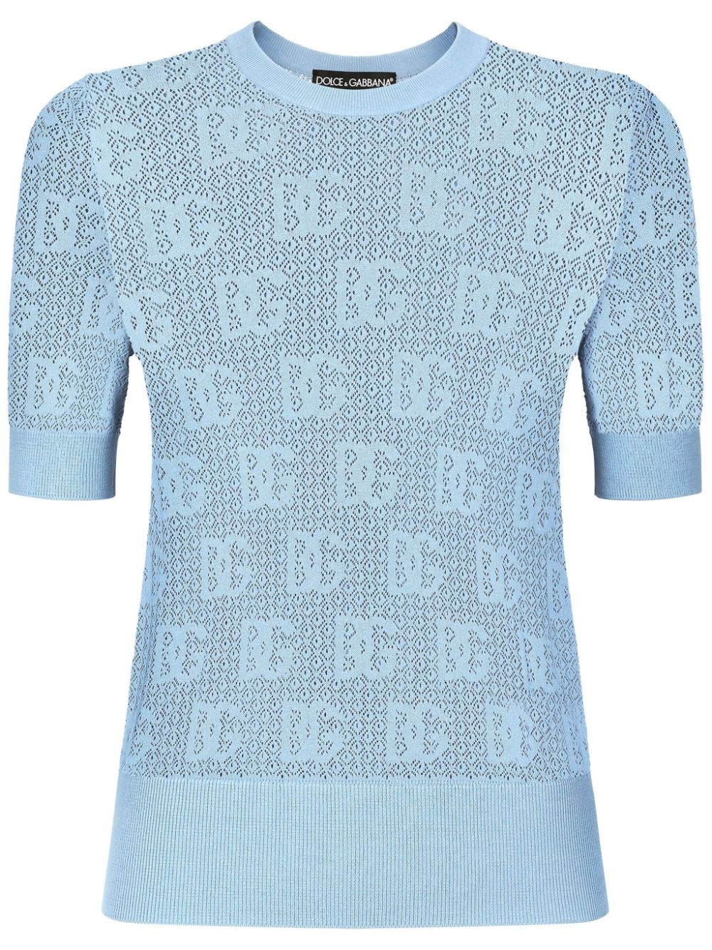 Dolce & Gabbana logo embroidered top - Blue von Dolce & Gabbana