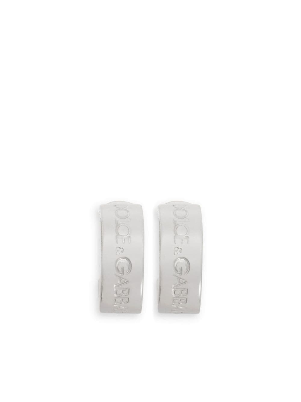 Dolce & Gabbana logo-engraved hoop earrings - Silver von Dolce & Gabbana