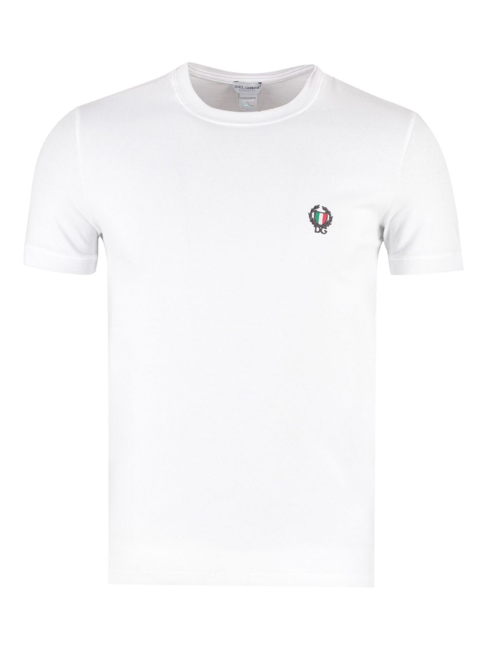 Dolce & Gabbana logo-embroidered cotton T-shirt - White von Dolce & Gabbana