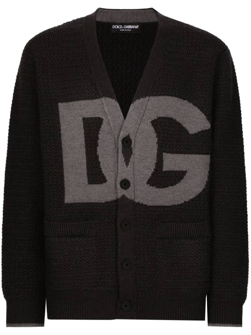 Dolce & Gabbana logo-intarsia cardigan - Grey von Dolce & Gabbana