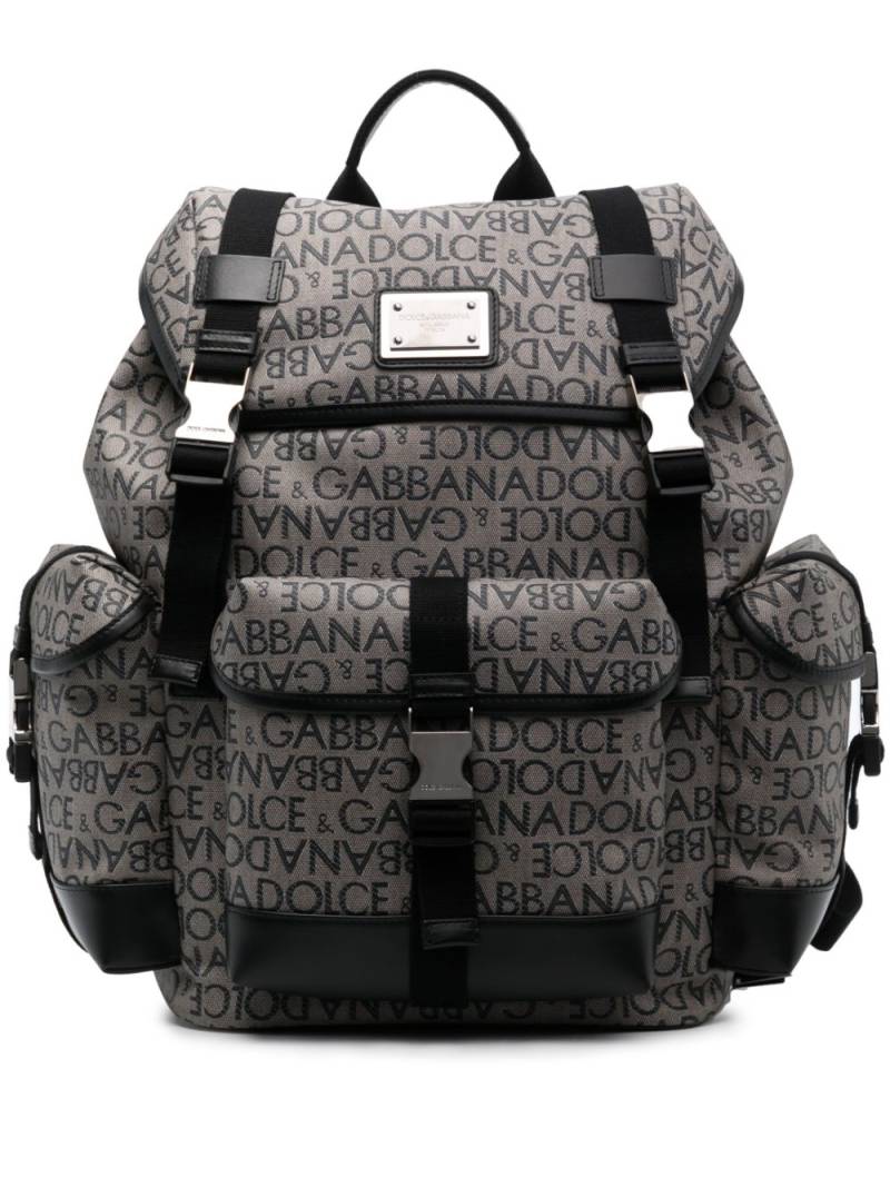 Dolce & Gabbana logo jacquard backpack - Brown von Dolce & Gabbana