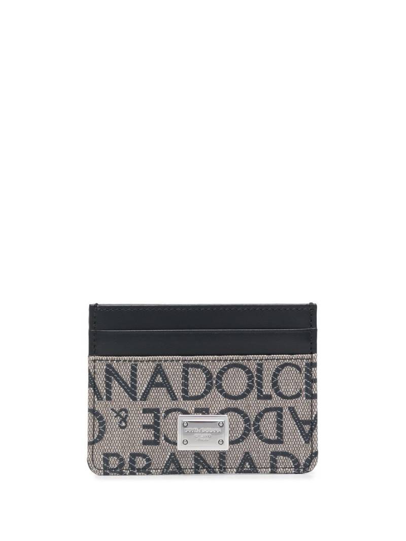 Dolce & Gabbana logo jacquard card holder - Black von Dolce & Gabbana