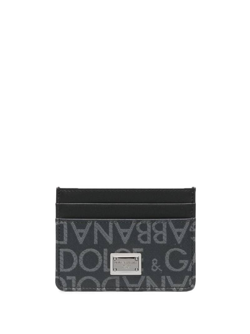 Dolce & Gabbana logo jacquard card holder - Black von Dolce & Gabbana