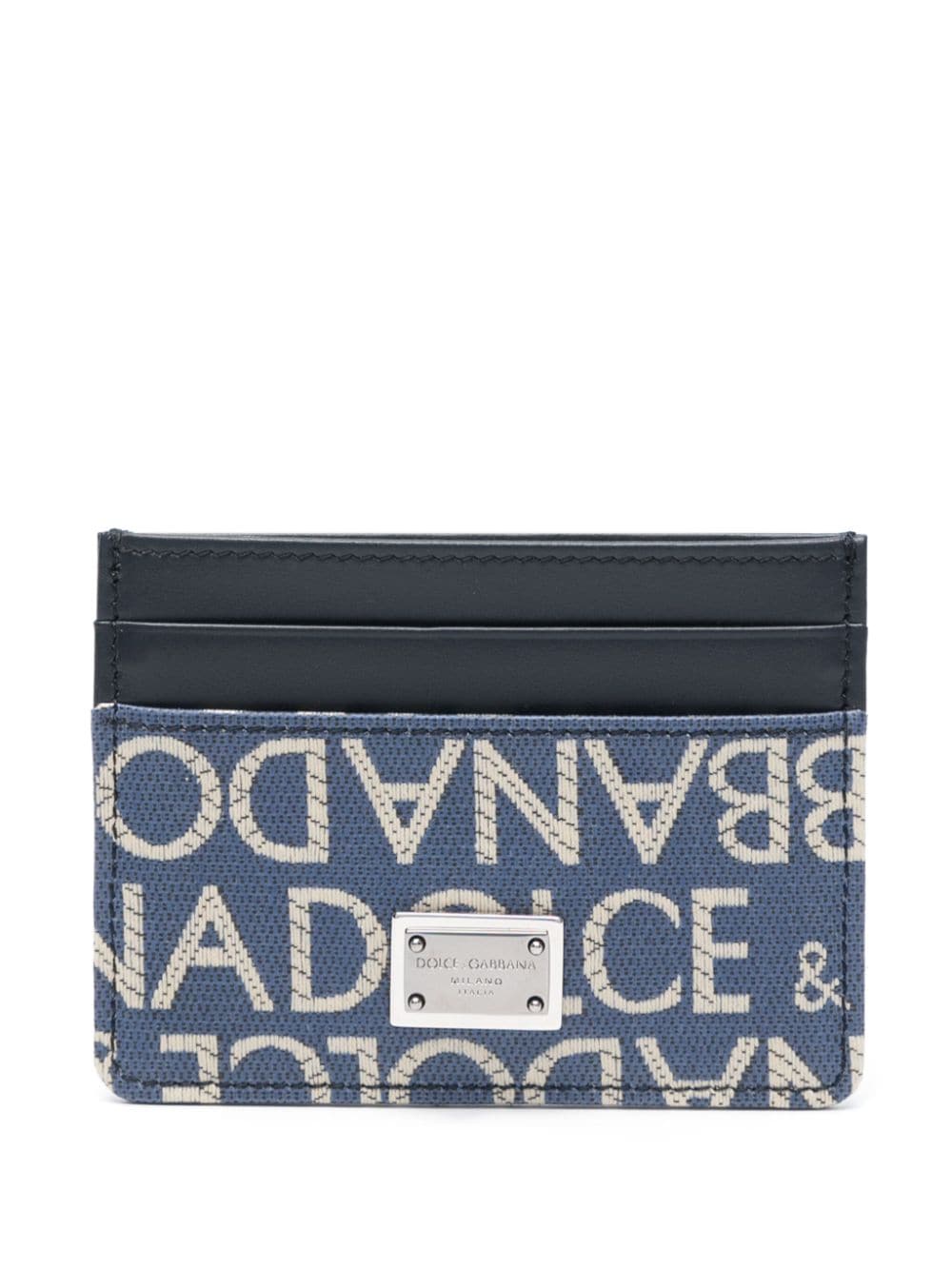 Dolce & Gabbana logo jacquard card holder - Blue von Dolce & Gabbana