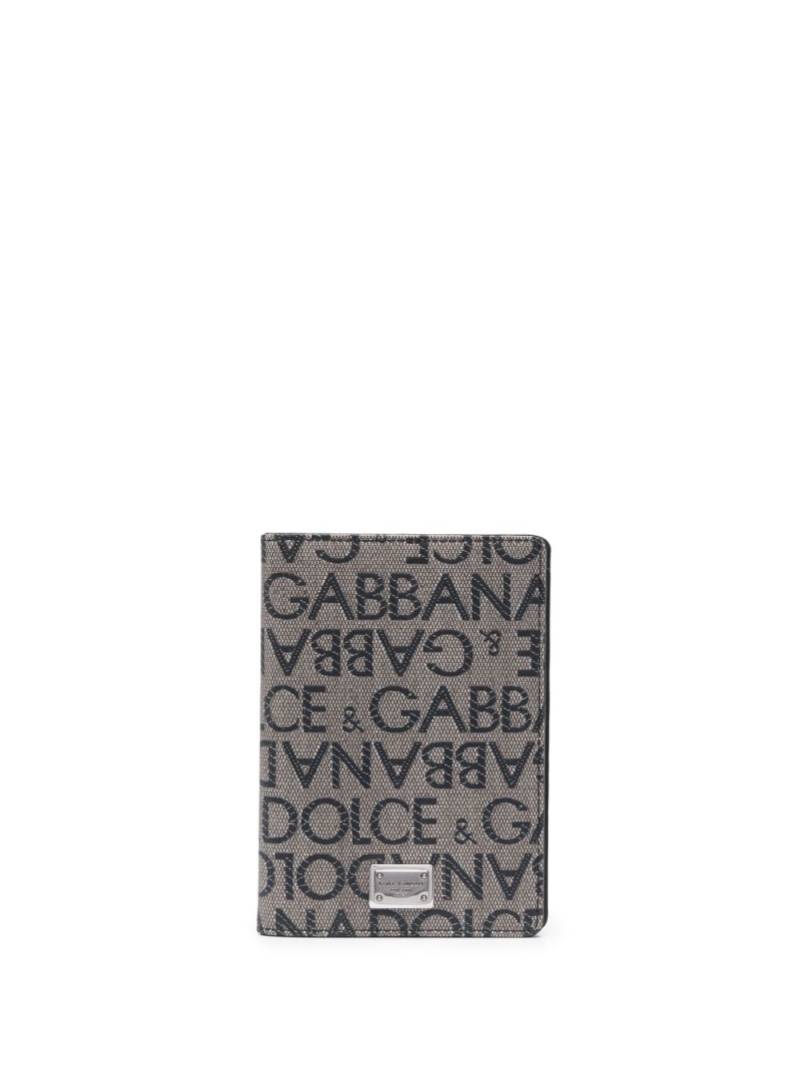 Dolce & Gabbana logo-jacquard card holder - Brown von Dolce & Gabbana