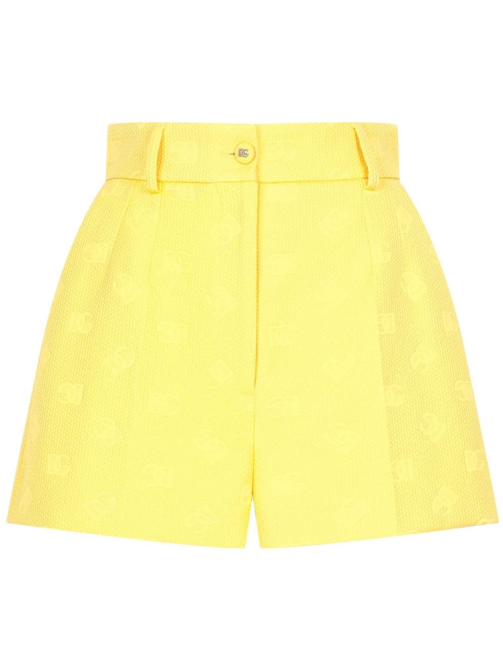 Dolce & Gabbana logo-jacquard high-waisted shorts - Yellow von Dolce & Gabbana