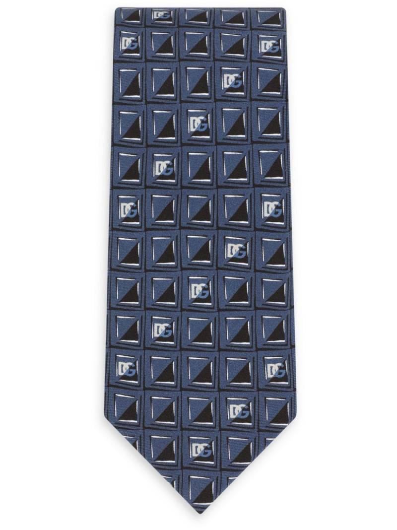 Dolce & Gabbana logo jacquard silk tie - Blue von Dolce & Gabbana