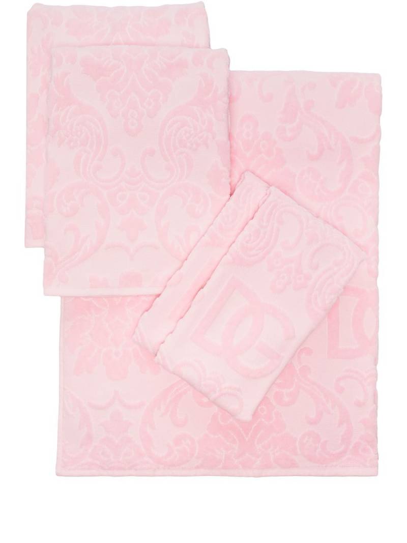 Dolce & Gabbana logo-jacquard towel set - Pink von Dolce & Gabbana