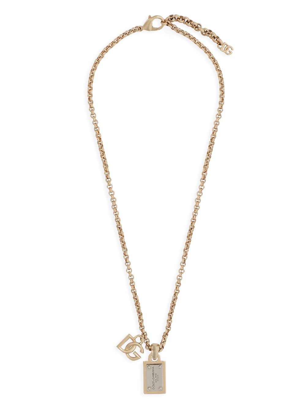 Dolce & Gabbana logo-lettering chain-link detailing necklace - Gold von Dolce & Gabbana