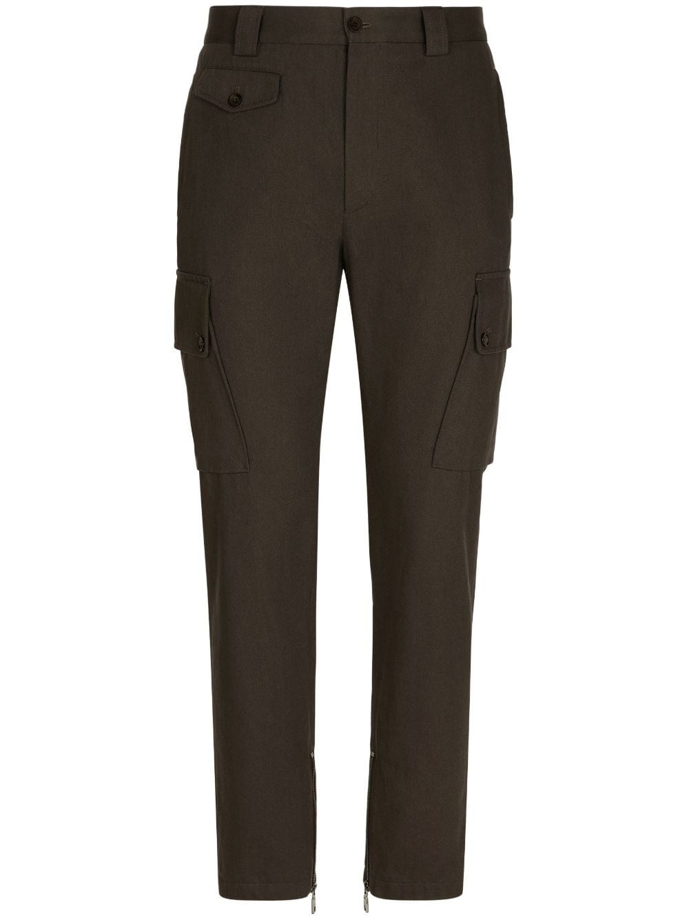 Dolce & Gabbana logo-patch cargo trousers - Brown von Dolce & Gabbana